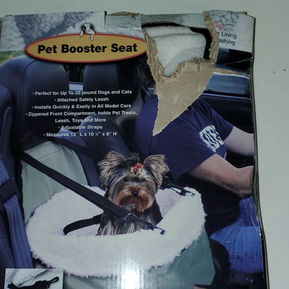 New in Box, safety pet booster seat with front pocket storage